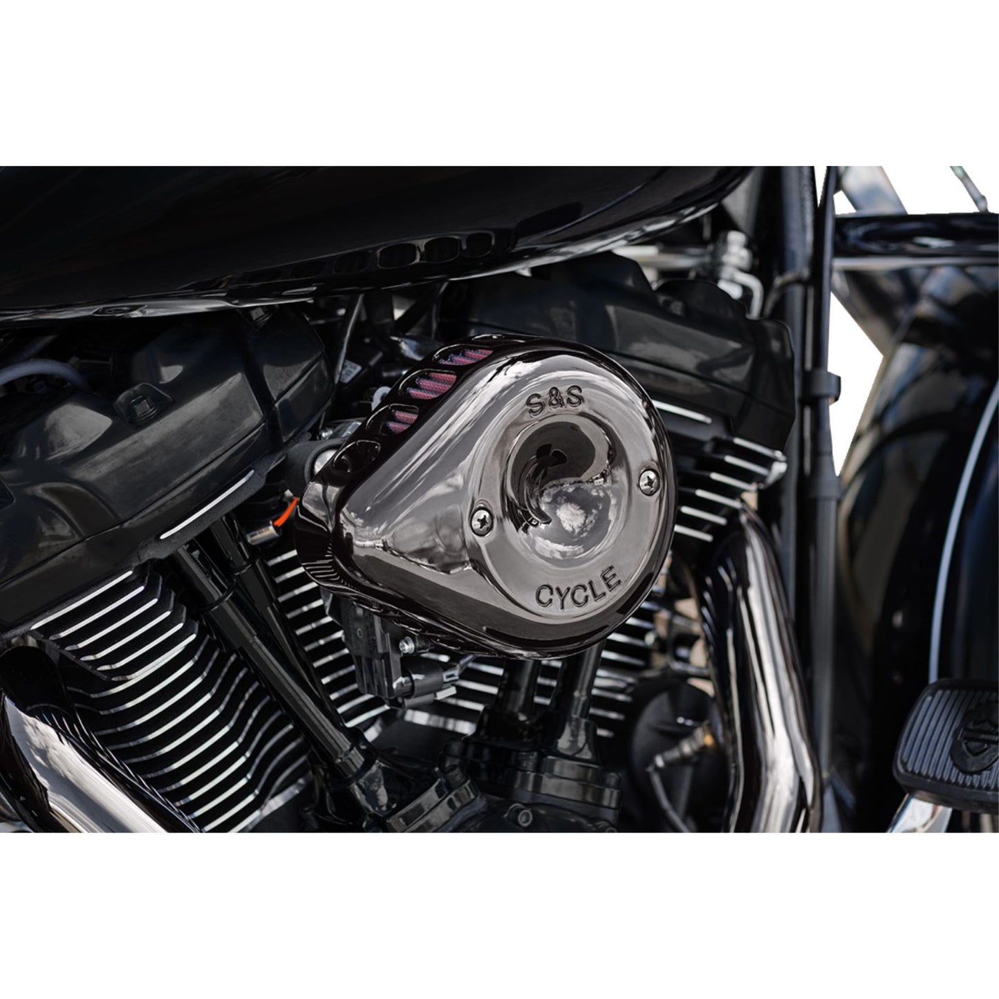 S&S Cycle Stealth Mini Teardrop Air Cleaner - M8 - Lava Chrome 170-0782_1180728