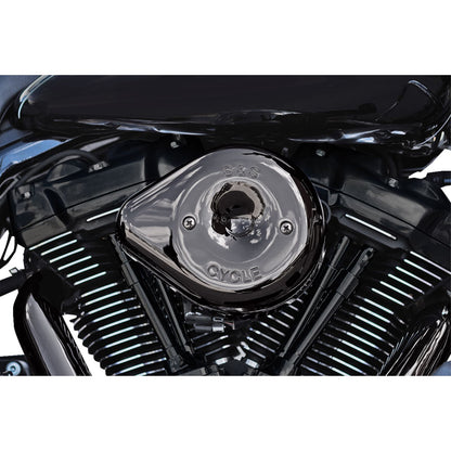 S&S Cycle Stealth Teardrop Air Cleaner Cover - M8 - Lava Chrome 170-0779_1175069
