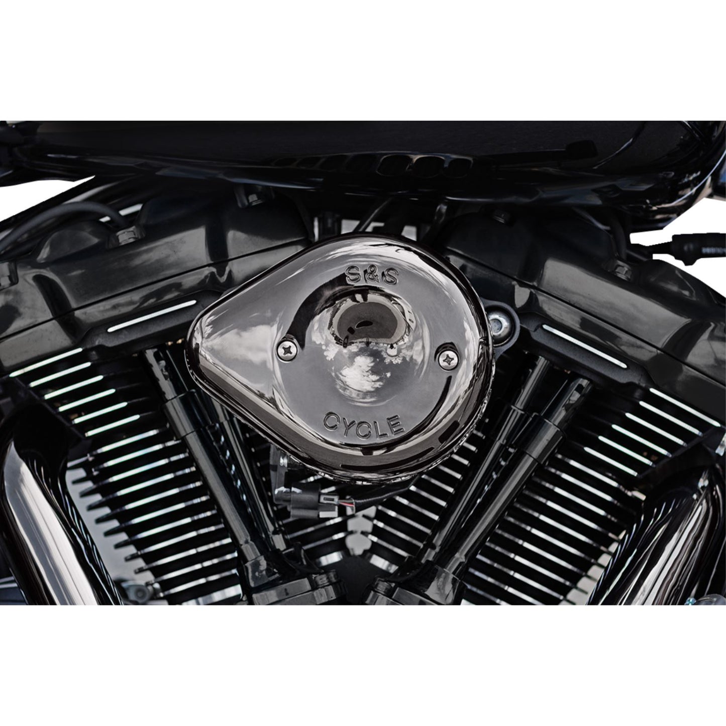 S&S Cycle Stealth Mini Teardrop Air Cleaner Cover - M8 - Lava Chrome 170-0780_1175067