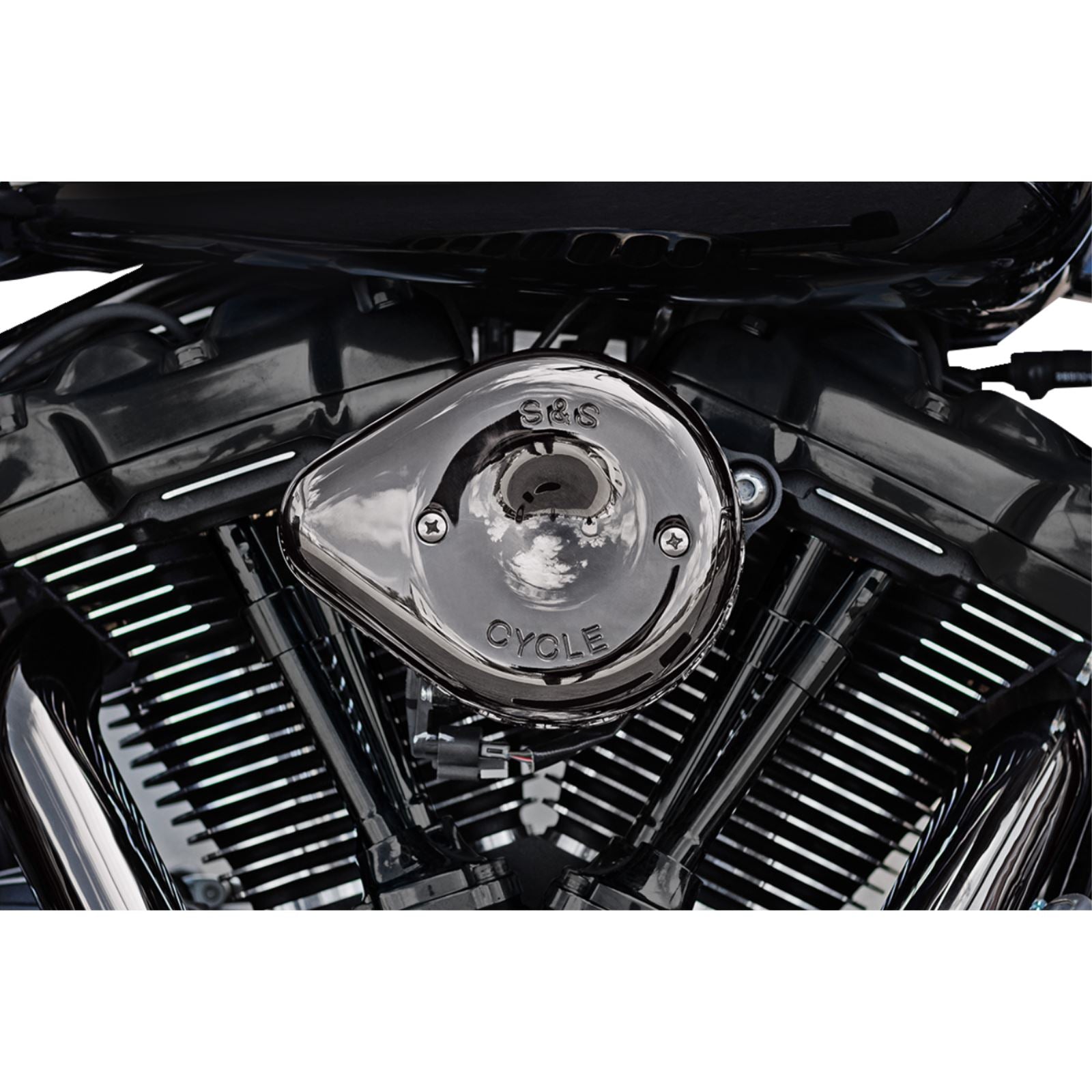 S&S Cycle Stealth Mini Teardrop Air Cleaner Cover - M8 - Lava Chrome 170-0780_1175067