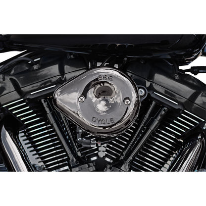 S&S Cycle Stealth Mini Teardrop Air Cleaner Cover - M8 - Lava Chrome 170-0780_1175067