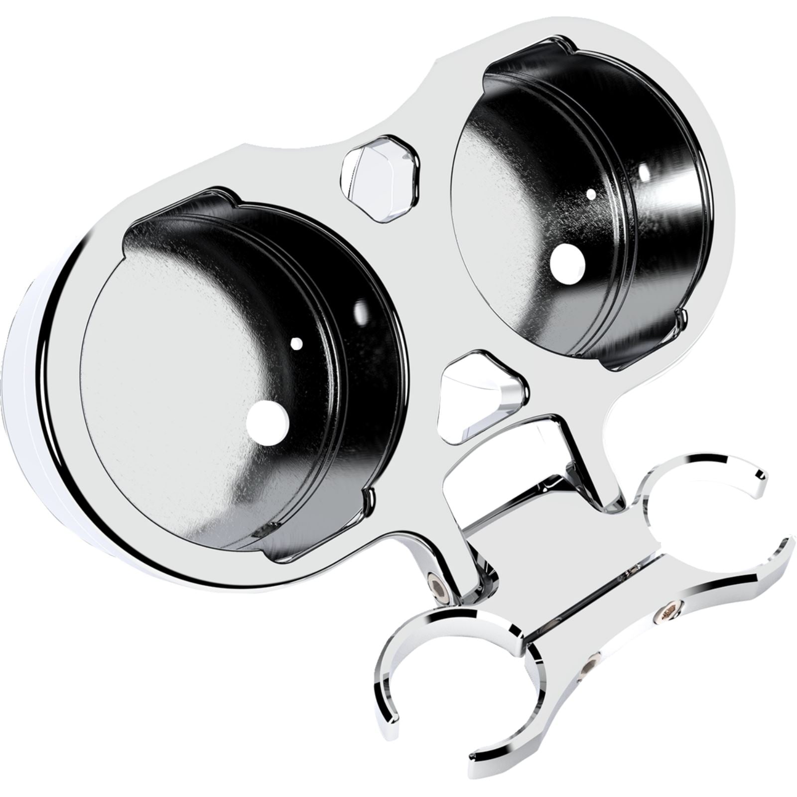 LA Choppers T-Bar Gauge Mount - Dual - Chrome - 1.50" Diameter [MPN: LA-7398-22C]_1171651