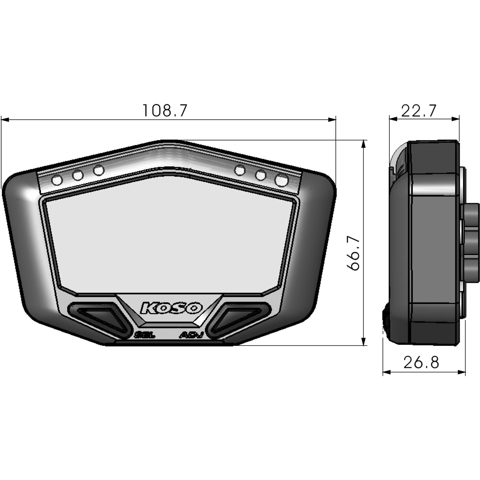 Koso X-2 Boost Gauge with  Air/Fuel Ratio And Temperature [MPN: BA029001]_201483