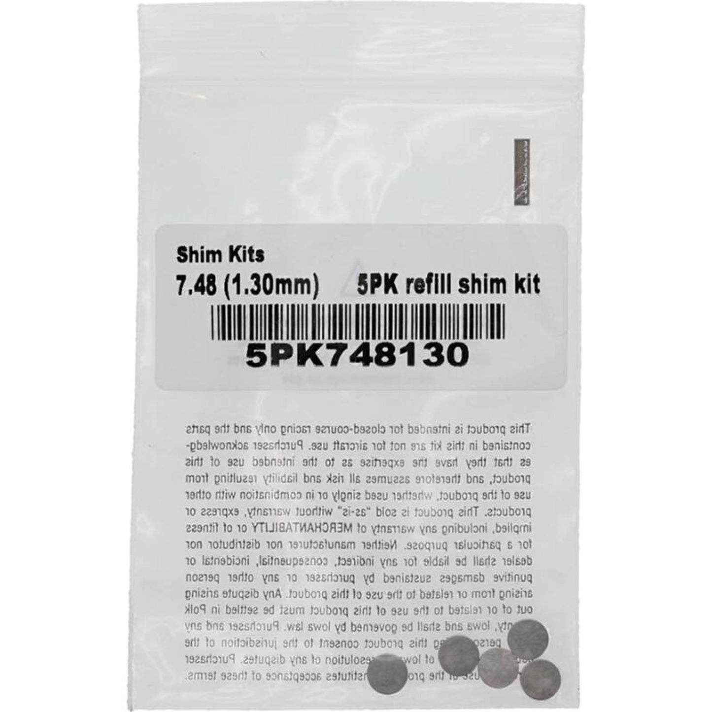 Hot Cams Valve Shims 7.48x1.30mm - 5/Pack 5PK748130_1648334