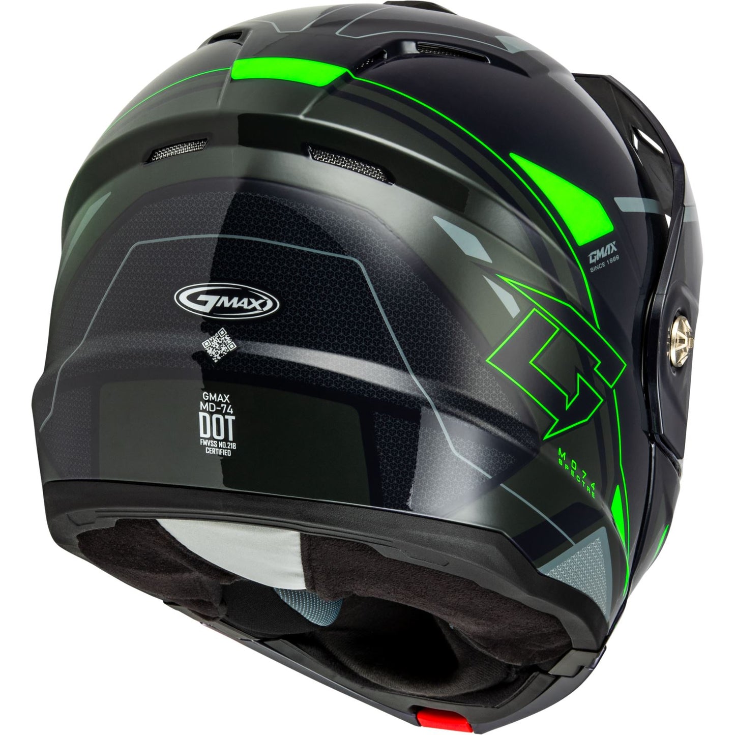 GMax MD-74S Spectre Helmet - Elect Shield - Grey/Neon Green Large OPEN BOX [MPN: M10742766]_1861588