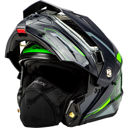 GMax MD-74S Spectre Helmet - Elect Shield - Grey/Neon Green Large OPEN BOX [MPN: M10742766]_1861589