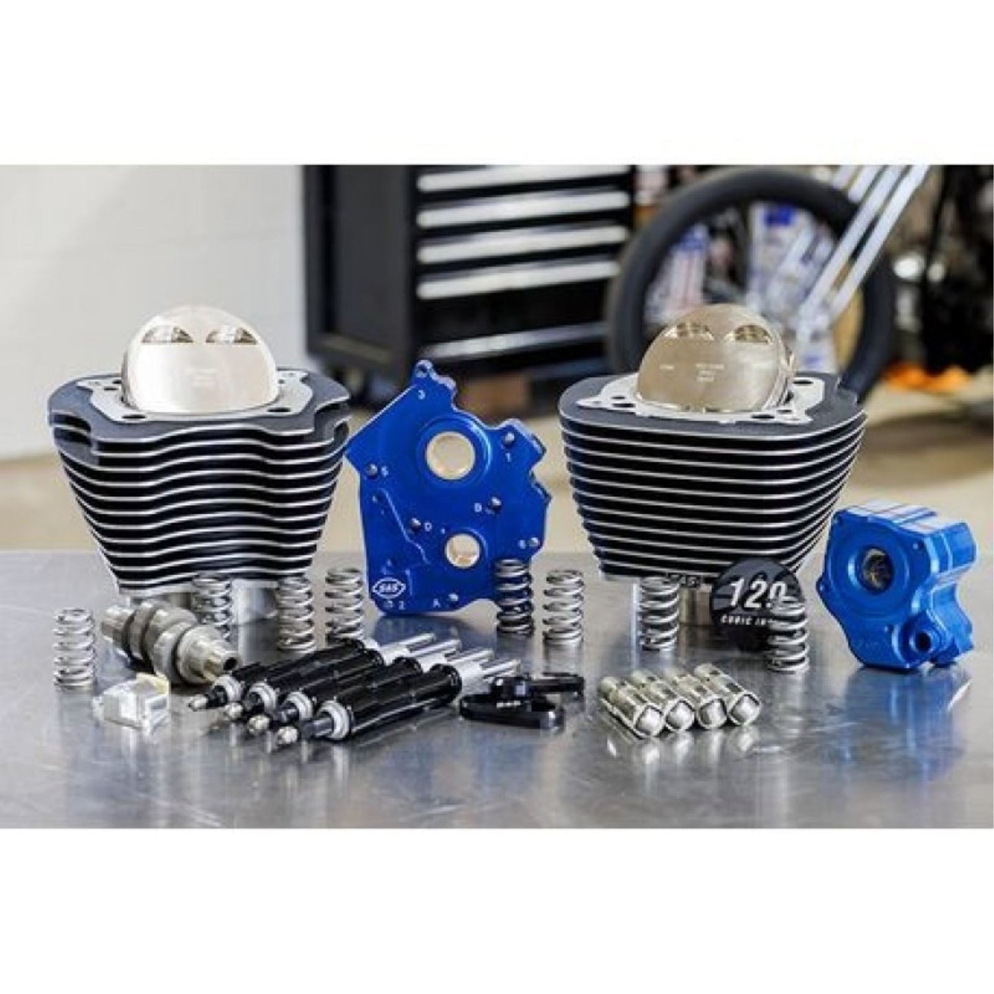 S&S Cycle 129" Power Package Engine PerFormance Kit -Oil Cooled-Highlighted Fins  [MPN: 310-1225]_1464299