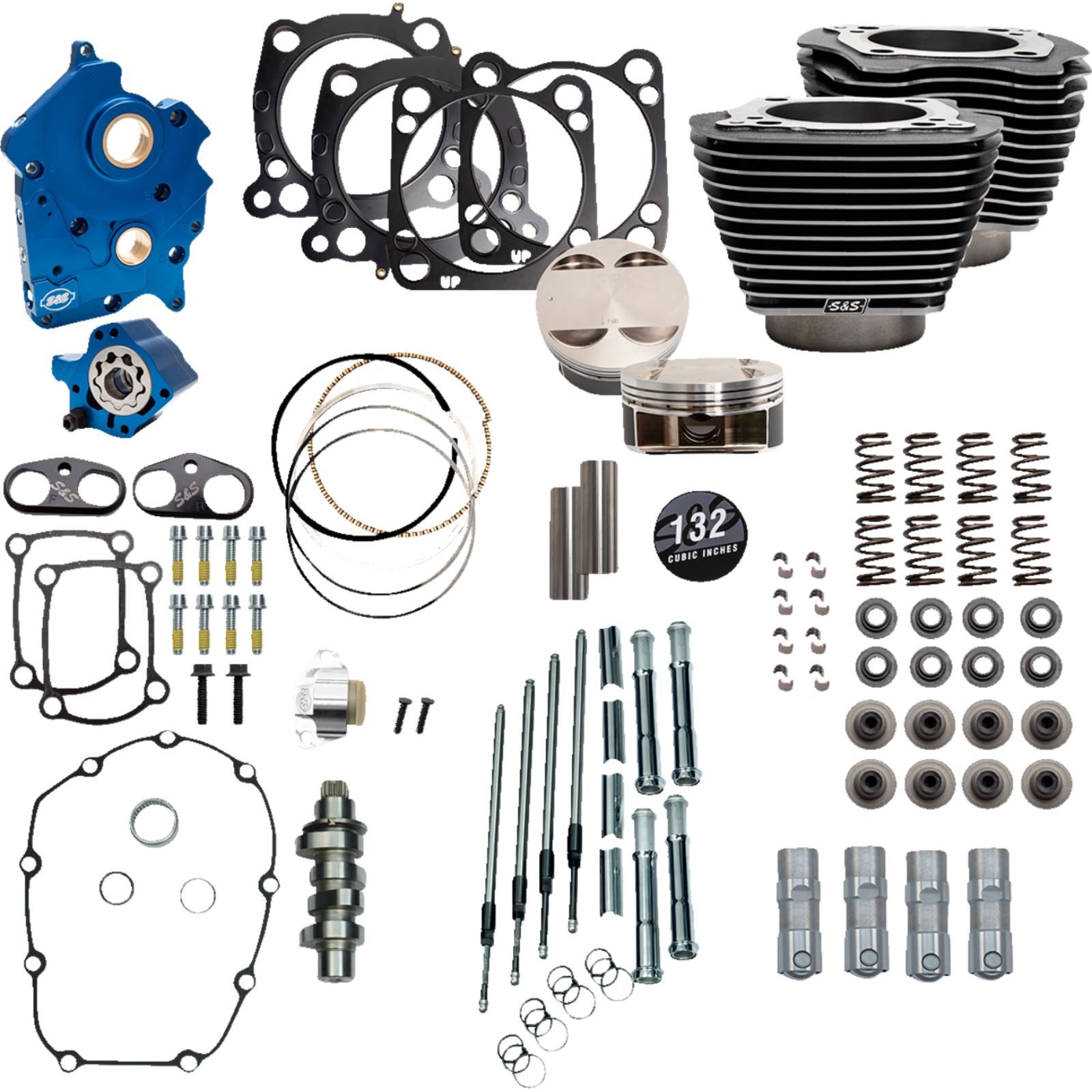 S&S Cycle 132" Power Package Engine PerFormance Kit - Chain Drive - Oil Cooled [MPN: 310-1237]_1173053