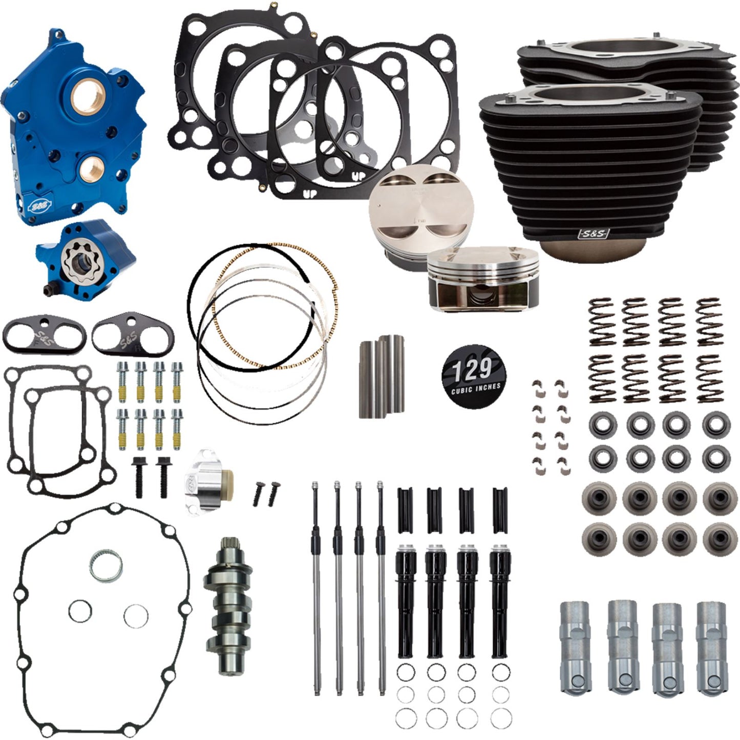 S&S Cycle 129" Power Package Engine PerFormance Kit - Chain Drive - Oil Cooled [MPN: 310-1226]_1173047