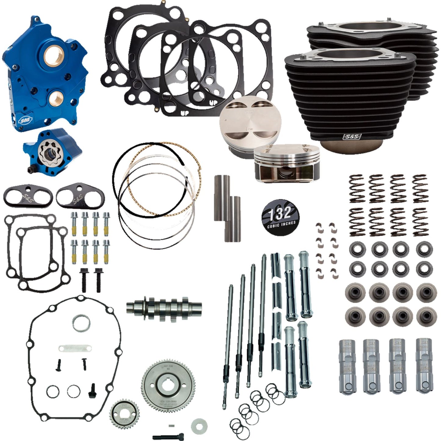 S&S Cycle 132" Power Package Engine PerFormance Kit - Gear Drive - Oil Cooled [MPN: 310-1234]_1173054