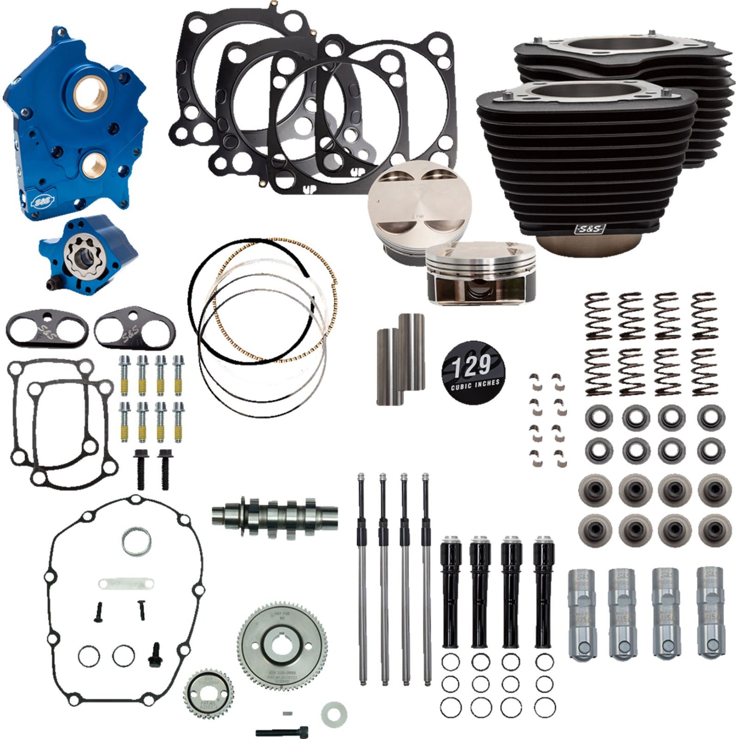 S&S Cycle 129" Power Package Engine PerFormance Kit - Gear Drive - Oil Cooled [MPN: 310-1228]_1173101
