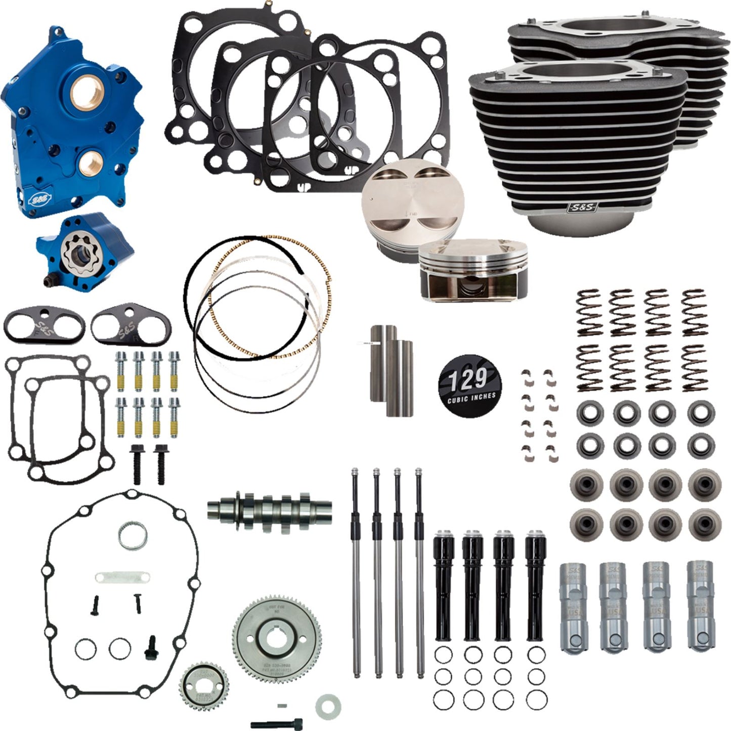 S&S Cycle 129" Power Package Engine PerFormance Kit - Gear Drive - Oil Cooled [MPN: 310-1227]_1173103