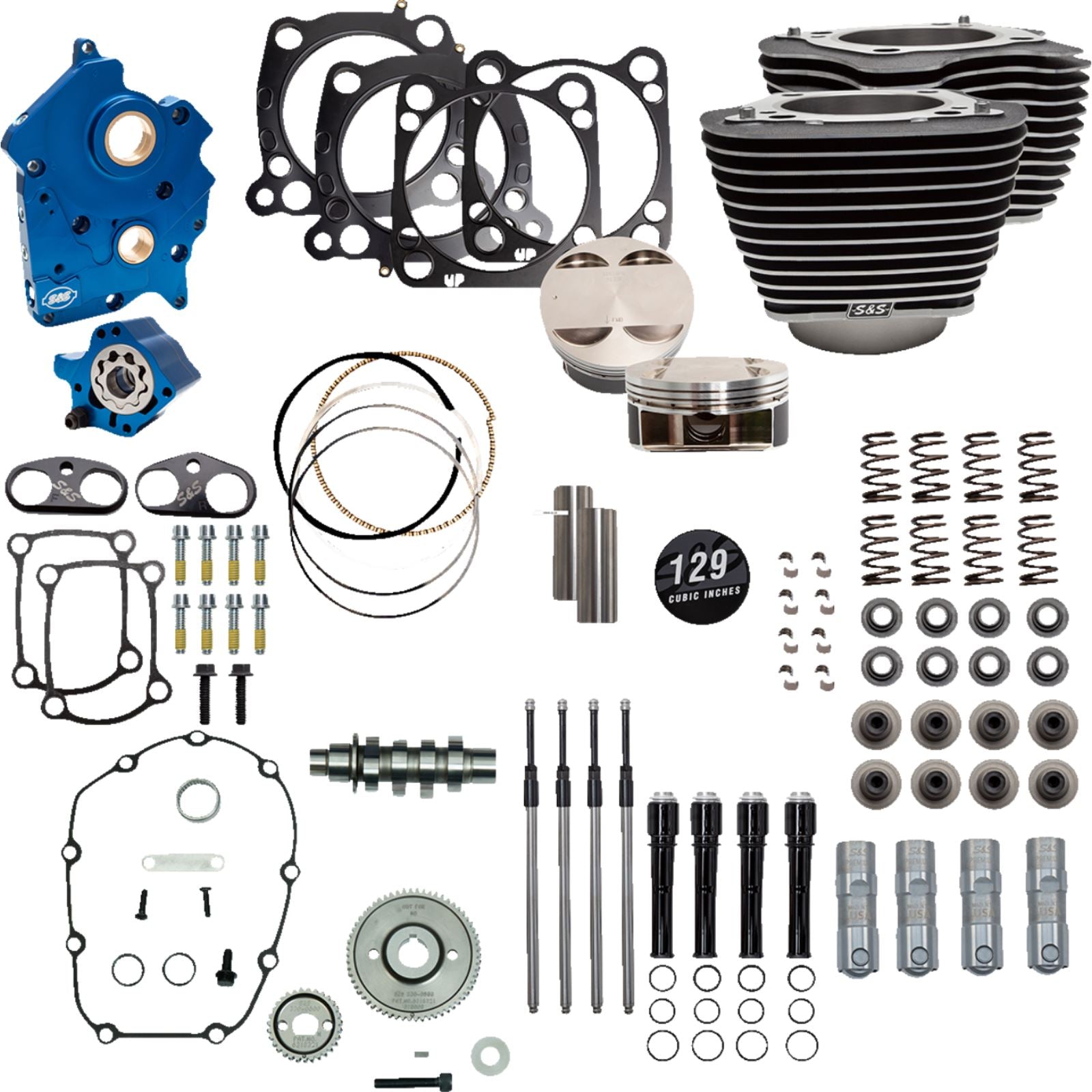 S&S Cycle 129" Power Package Engine PerFormance Kit - Gear Drive - Oil Cooled [MPN: 310-1227]_1173103
