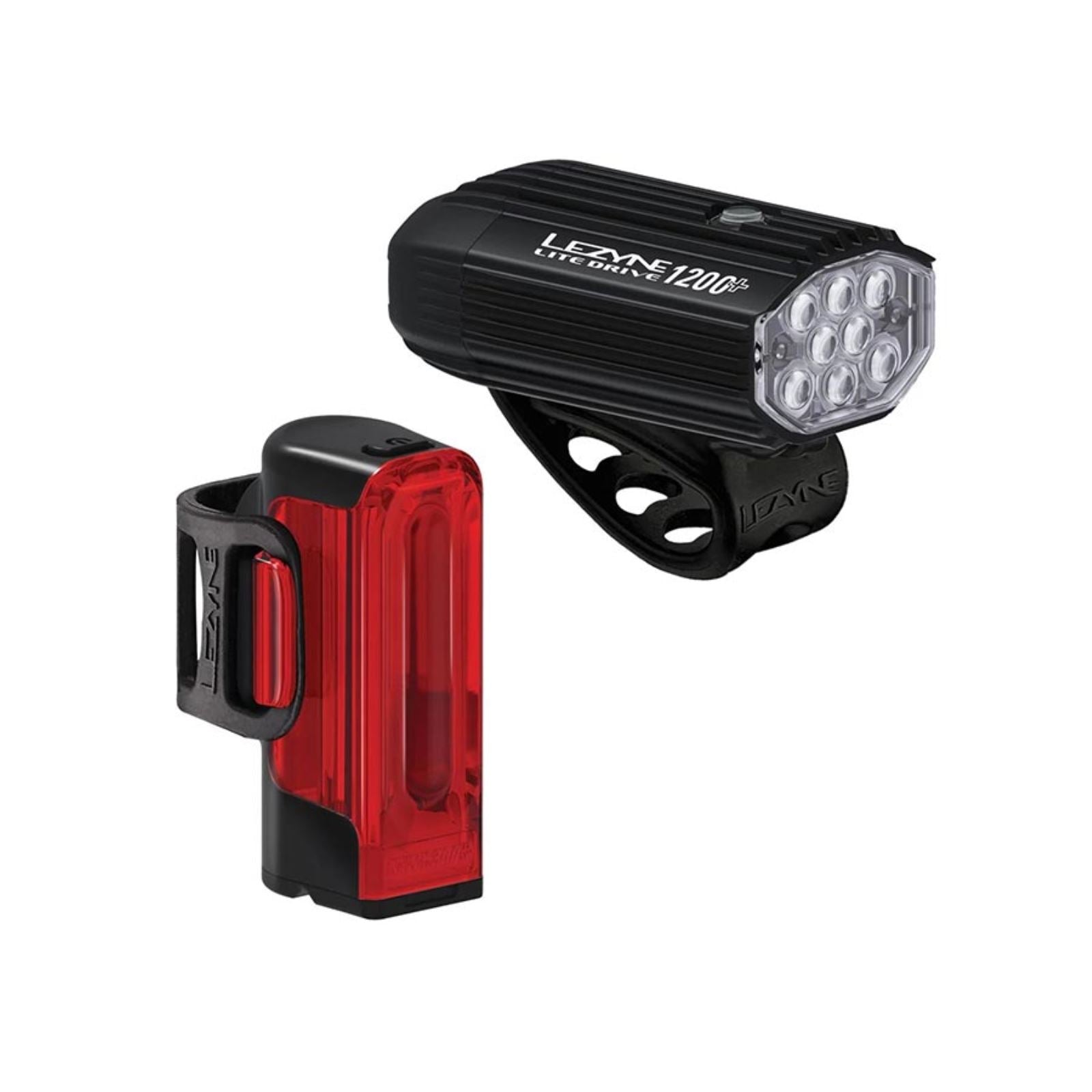 Lezyne Lite Drive 1200+/ Strip Drive Pro 400+ Light Set - Black [MPN: 1-LED-16P-V837]_1312912