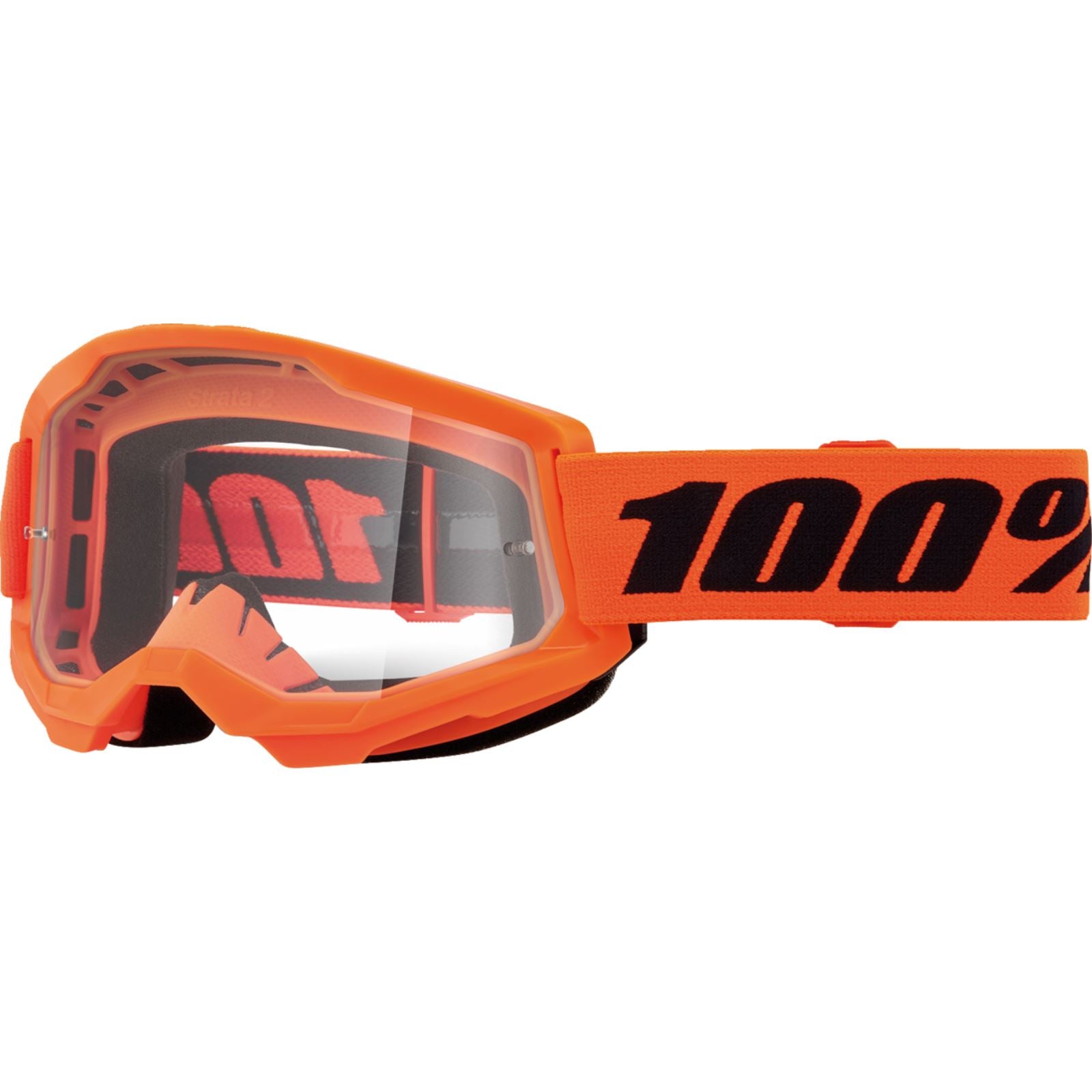 100% Strata 2 Junior Goggle - Neon Orange - Clear Lens 50031-00009_1334211