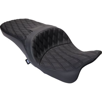 Drag Specialties Freedom Seat - Vinyl - Double Diamond Black Stitch - FLH '09-'23 0801-1481_1176166
