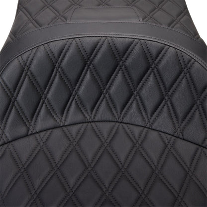 Drag Specialties Freedom Seat - Vinyl - Double Diamond Black Stitch - FLH '09-'23 0801-1481_1176167
