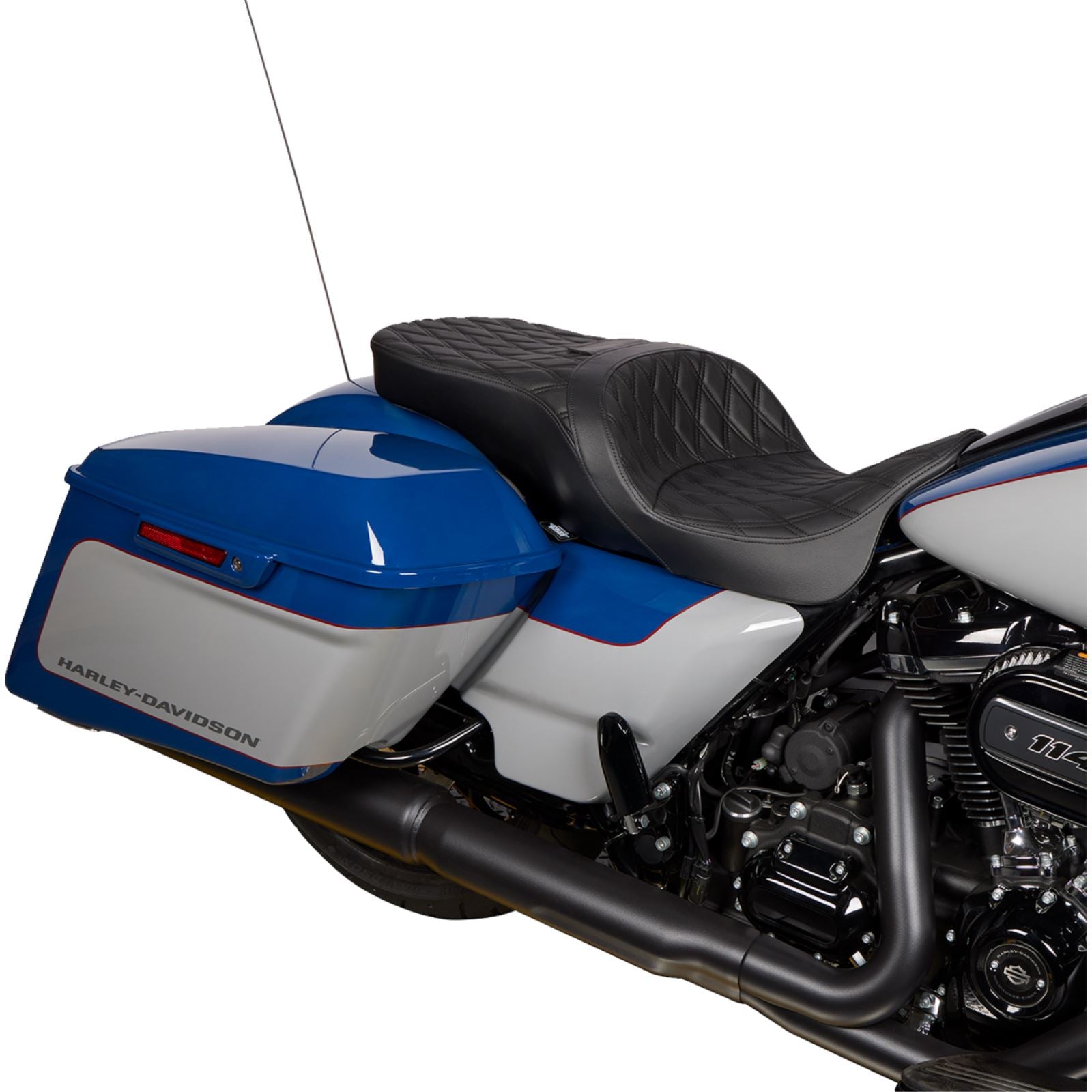 Drag Specialties Freedom Seat - Vinyl - Double Diamond Black Stitch - FLH '09-'23 0801-1481_1176168