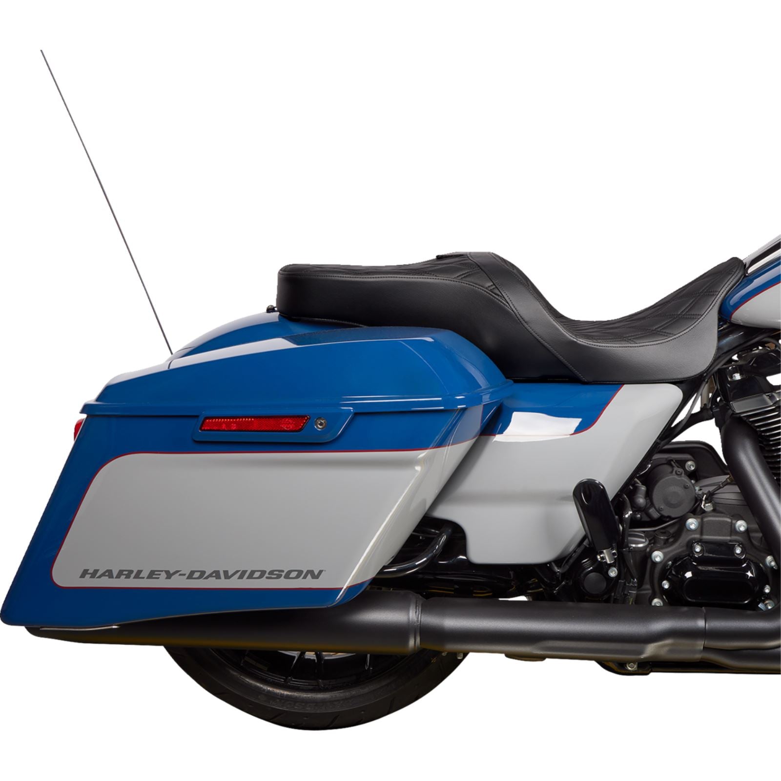 Drag Specialties Freedom Seat - Vinyl - Double Diamond Black Stitch - FLH '09-'23 [MPN: 0801-1481]_1176169