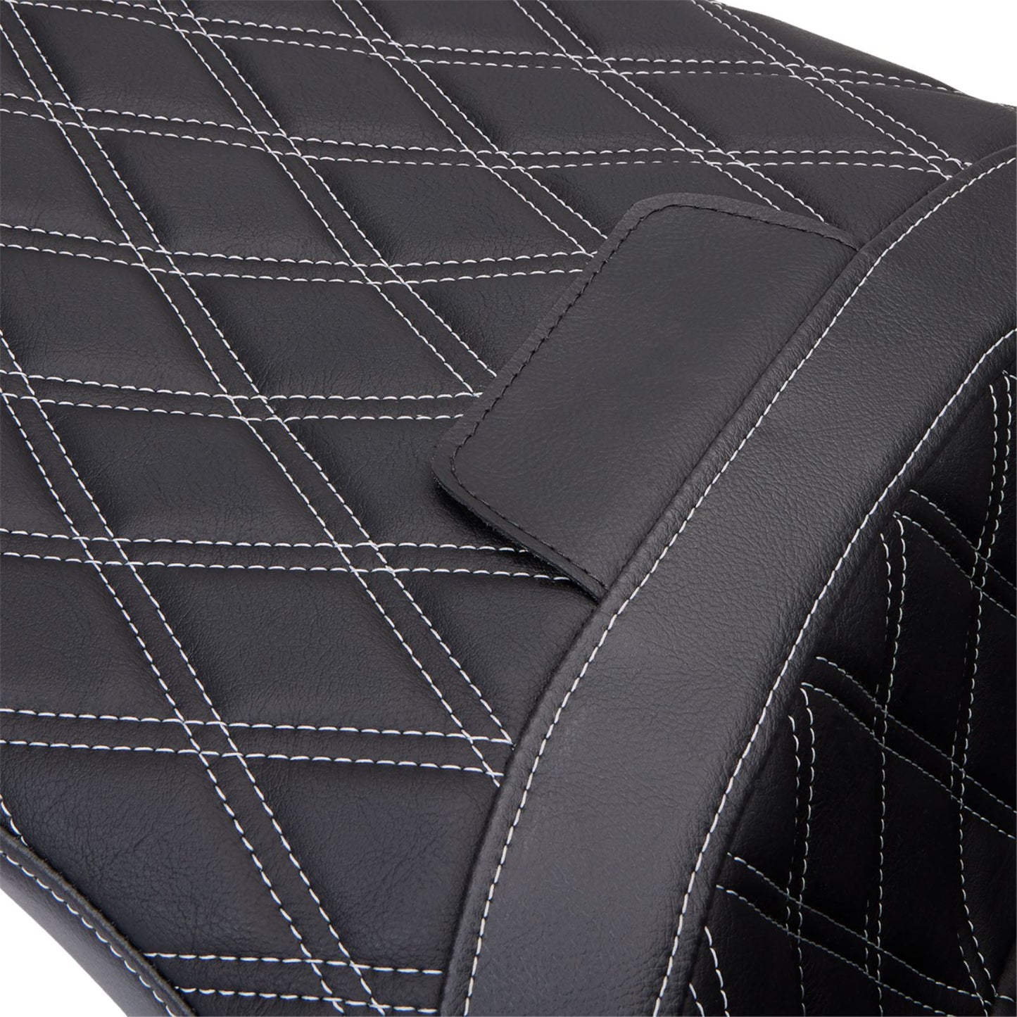 Drag Specialties Freedom Seat - Vinyl - Double Diamond Silver Stitch - FLH '09-'23 [MPN: 0801-1482]_1176170