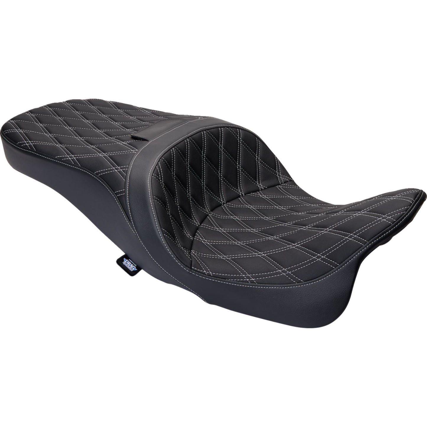 Drag Specialties Freedom Seat - Vinyl - Double Diamond Silver Stitch - FLH '09-'23 0801-1482_1176171