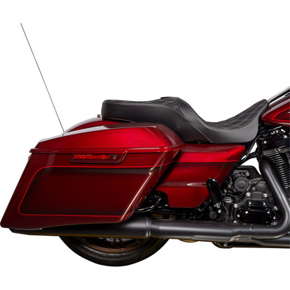 Drag Specialties Freedom Seat - Vinyl - Double Diamond Silver Stitch - FLH '09-'23 0801-1482_1176173