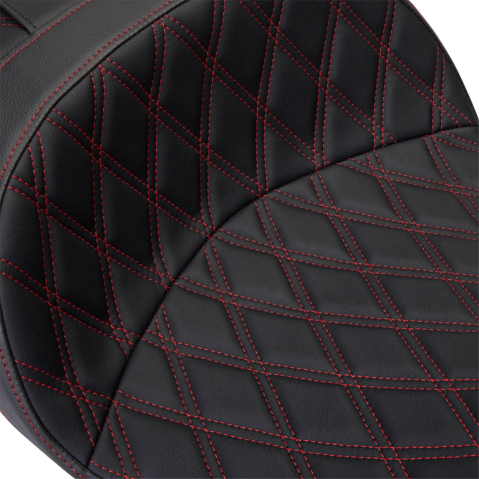 Drag Specialties Freedom Seat - Vinyl - Double Diamond Red Stitch - FLH '09-'23 0801-1484_1176174