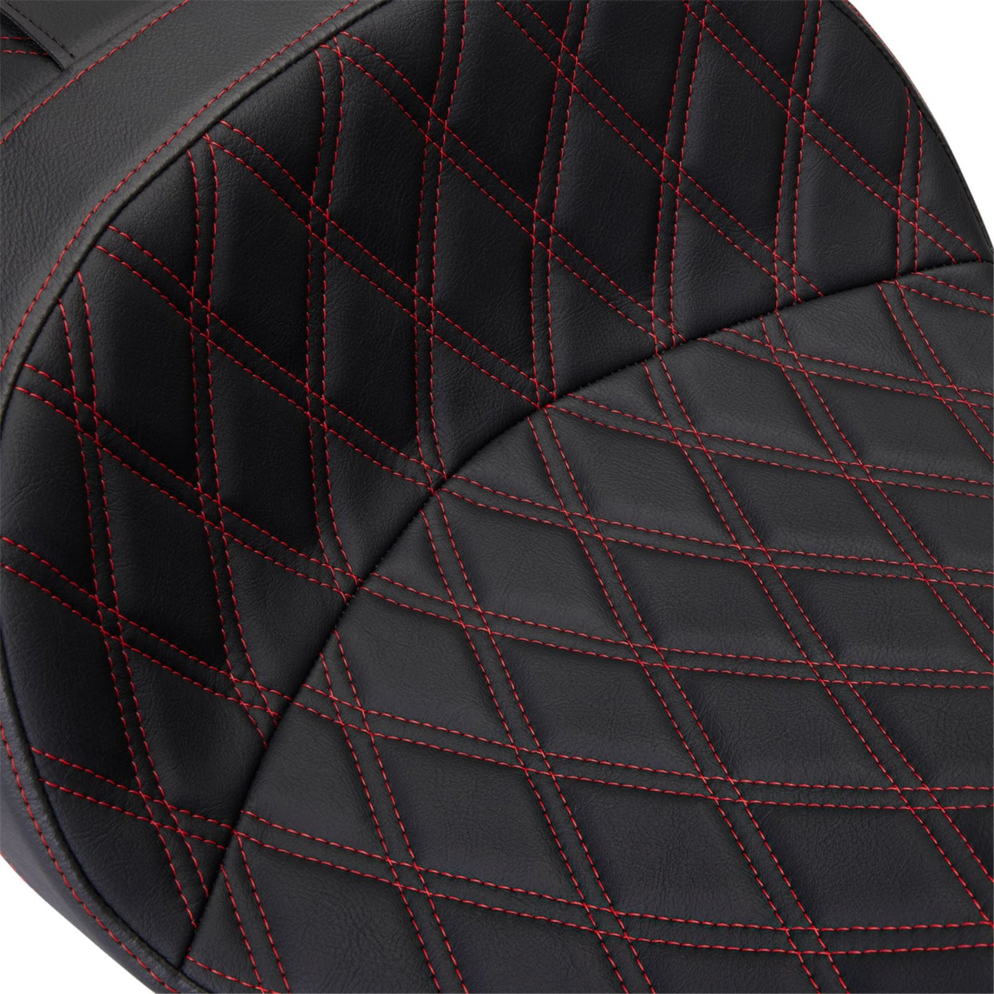 Drag Specialties Freedom Seat - Vinyl - Double Diamond Red Stitch - FLH '09-'23 [MPN: 0801-1484]_1176174