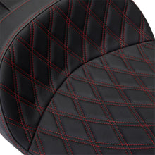 Drag Specialties Freedom Seat - Vinyl - Double Diamond Red Stitch - FLH '09-'23 [MPN: 0801-1484]_1176174