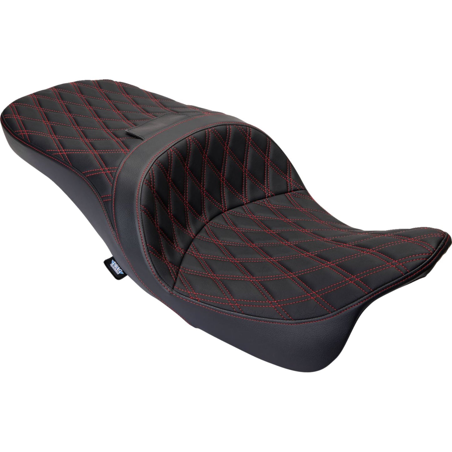 Drag Specialties Freedom Seat - Vinyl - Double Diamond Red Stitch - FLH '09-'23 0801-1484_1176175