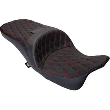 Drag Specialties Freedom Seat - Vinyl - Double Diamond Red Stitch - FLH '09-'23 [MPN: 0801-1484]_1176175