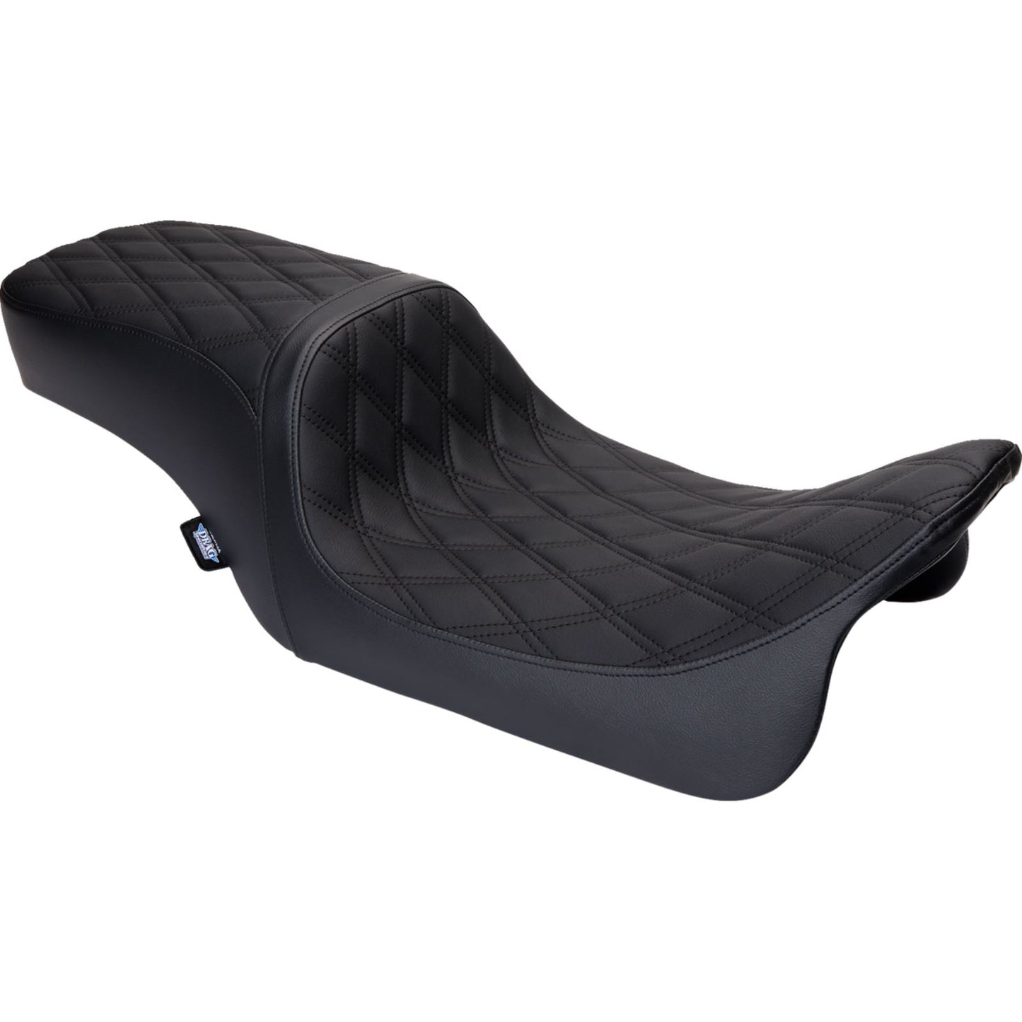 Drag Specialties Predator 2Up Seat - Vinyl - Double Diamond Black Stitch - FLH '08-'23 0801-1490_1176114
