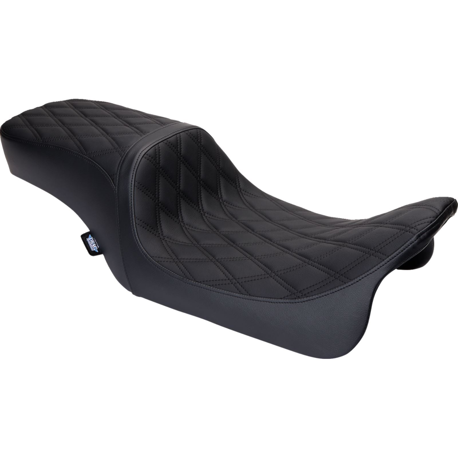 Drag Specialties Predator 2Up Seat - Vinyl - Double Diamond Black Stitch - FLH '08-'23 [MPN: 0801-1490]_1176114