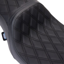 Drag Specialties Predator 2Up Seat - Vinyl - Double Diamond Black Stitch - FLH '08-'23 [MPN: 0801-1490]_1176162