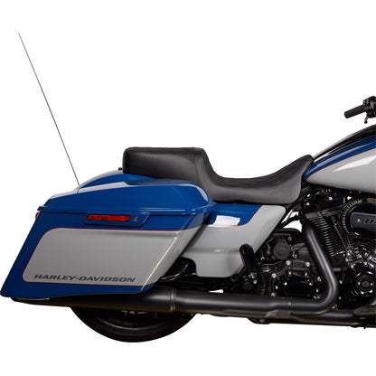 Drag Specialties Predator 2Up Seat - Vinyl - Double Diamond Black Stitch - FLH '08-'23 0801-1490_1176312
