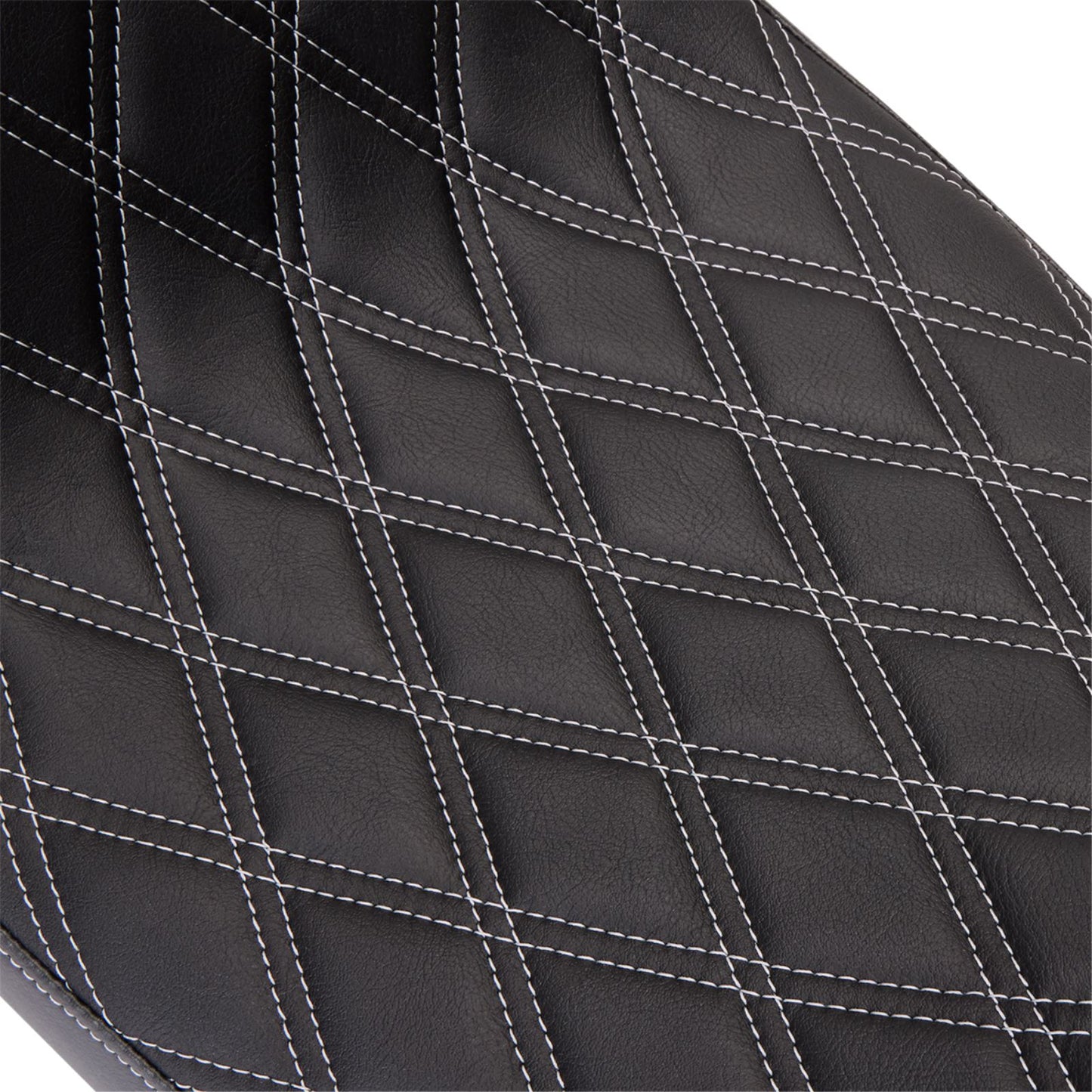 Drag Specialties Predator 2Up Seat - Vinyl - Double Diamond Silver Stitch - FLH '08-'23 0801-1492_1176240