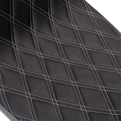Drag Specialties Predator 2Up Seat - Vinyl - Double Diamond Silver Stitch - FLH '08-'23 [MPN: 0801-1492]_1176240
