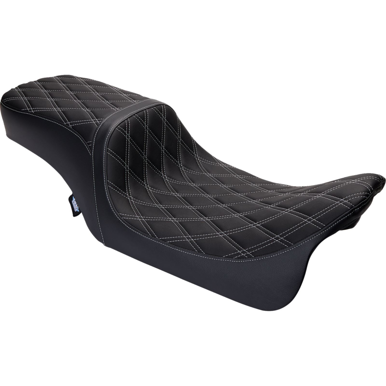 Drag Specialties Predator 2Up Seat - Vinyl - Double Diamond Silver Stitch - FLH '08-'23 [MPN: 0801-1492]_1176241