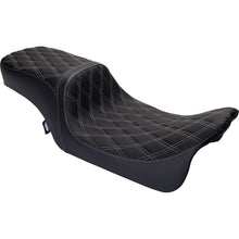 Drag Specialties Predator 2Up Seat - Vinyl - Double Diamond Silver Stitch - FLH '08-'23 [MPN: 0801-1492]_1176241