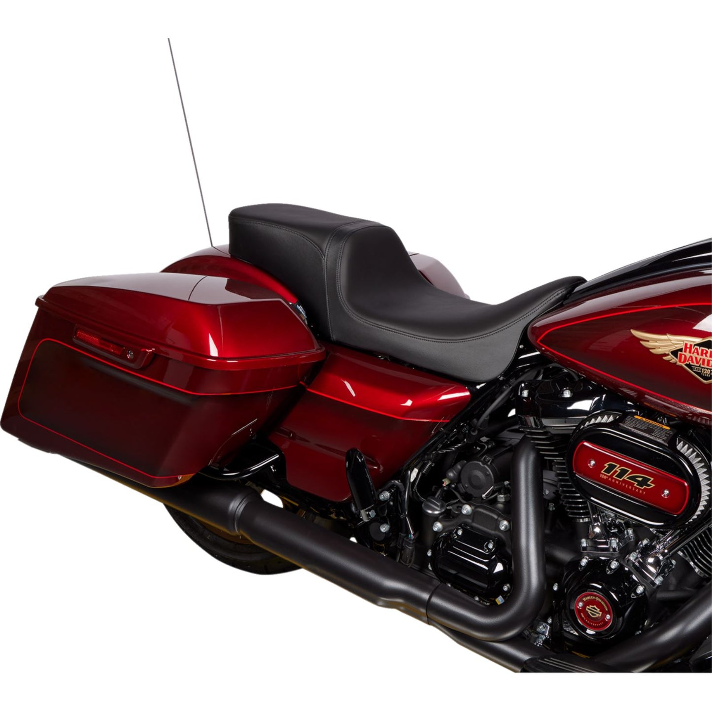 Drag Specialties Predator 2Up Seat - Solar Leather - Black - Smooth - FLH '08-'23 [MPN: 0801-1495]_1176251
