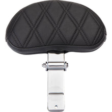 Drag Specialties EZ Glide II Backrest - Small - Vinyl - Double Diamond Black Stitch [MPN: 0822-0537]_1176252