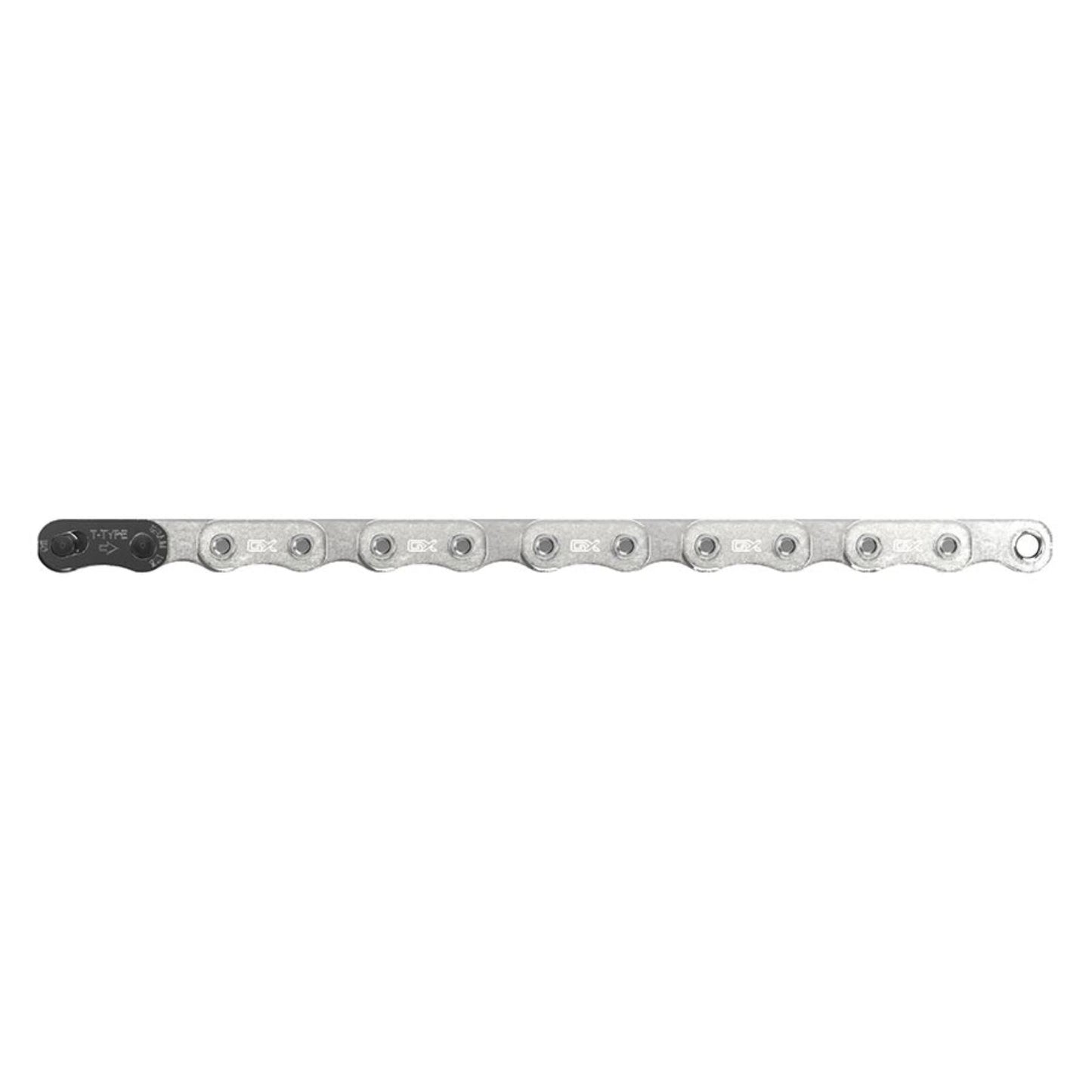 SRAM GX Eagle T-Type Flattop Chain - 12-Speed, 126 Links, Hollow Pin, Includes PowerLock Connector - Silver  [MPN: 00.2518.054.010]_1176410