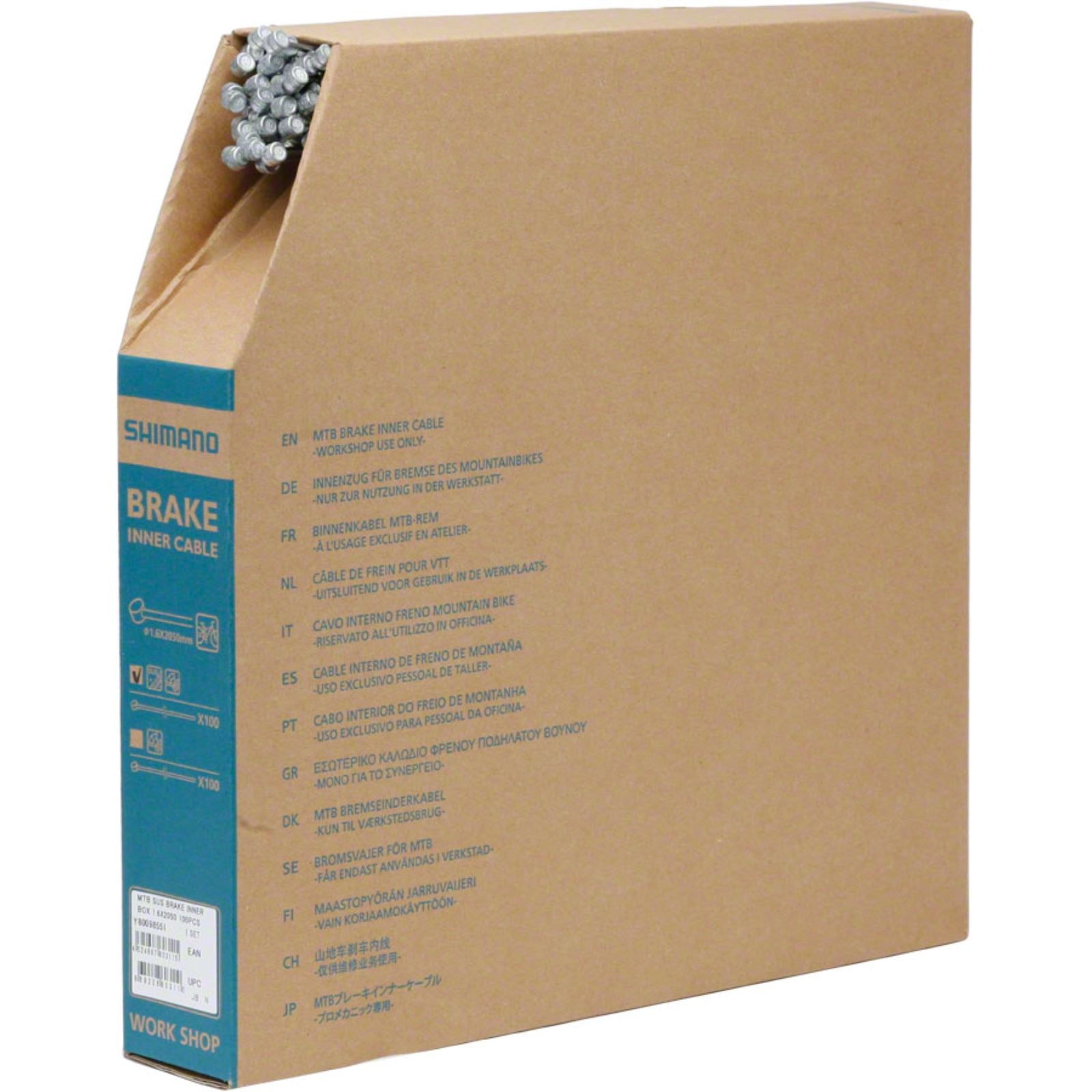 Shimano Stainless Mountain Brake Cable 1.6 x 2050mm - Filebox of 100 [MPN: Y80098551]_1182166