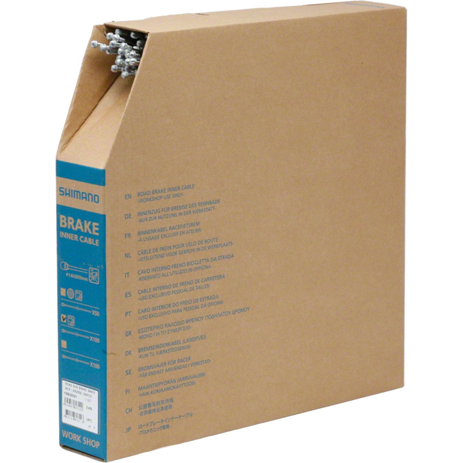 Shimano Stainless Road Brake Cable 1.6 x 2050mm - Filebox of 100 [MPN: Y80098561]_1182167
