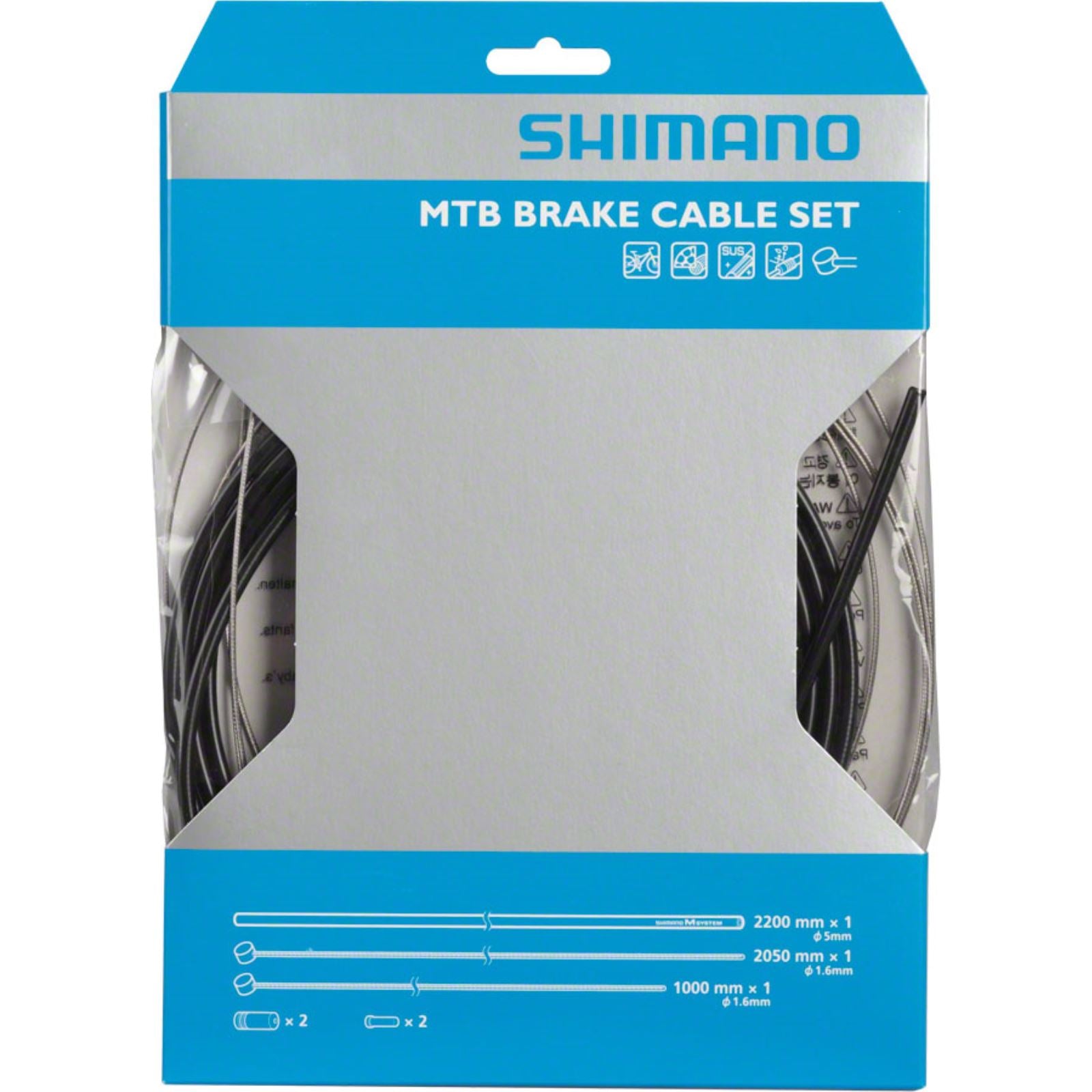 Shimano MTB Stainless Brake Cable and Housing Set - Black [MPN: Y80098021]_1182126