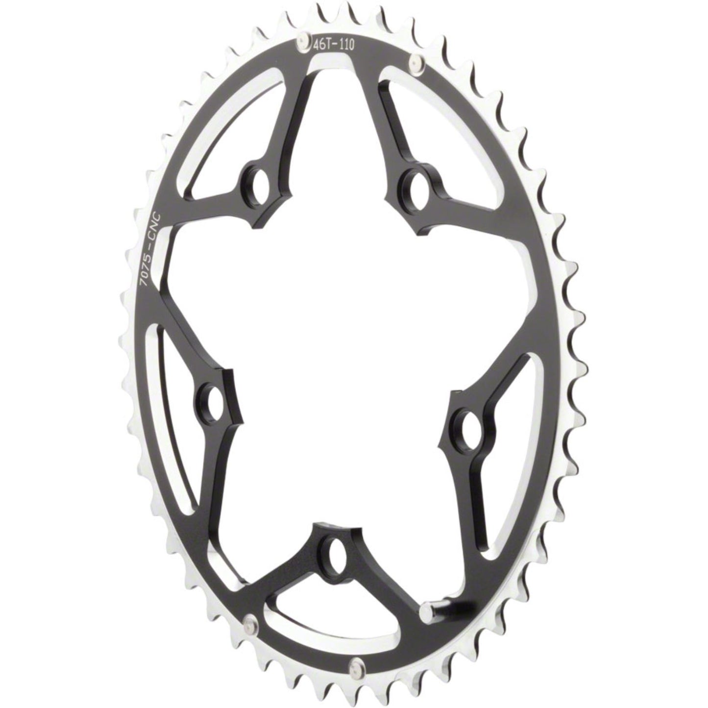 MSW Multi Speed Chainring - 48T, 110mm, Outer, Black [MPN: SPR-317XR BCD110 48T S.B. BLK]_1185374