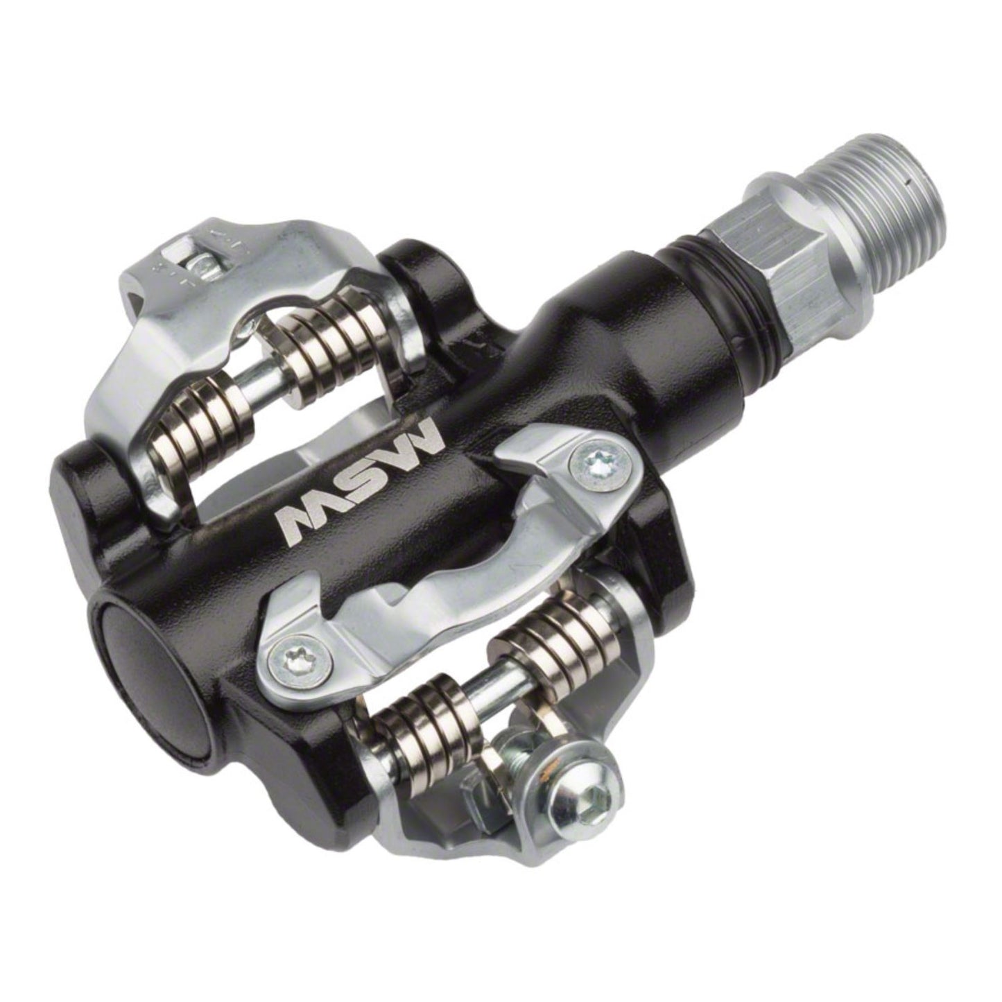 MSW MP-100 Pedals - Dual Sided Clipless - Aluminum - 9/16" - Black/Silver [MPN: M094]_1198300