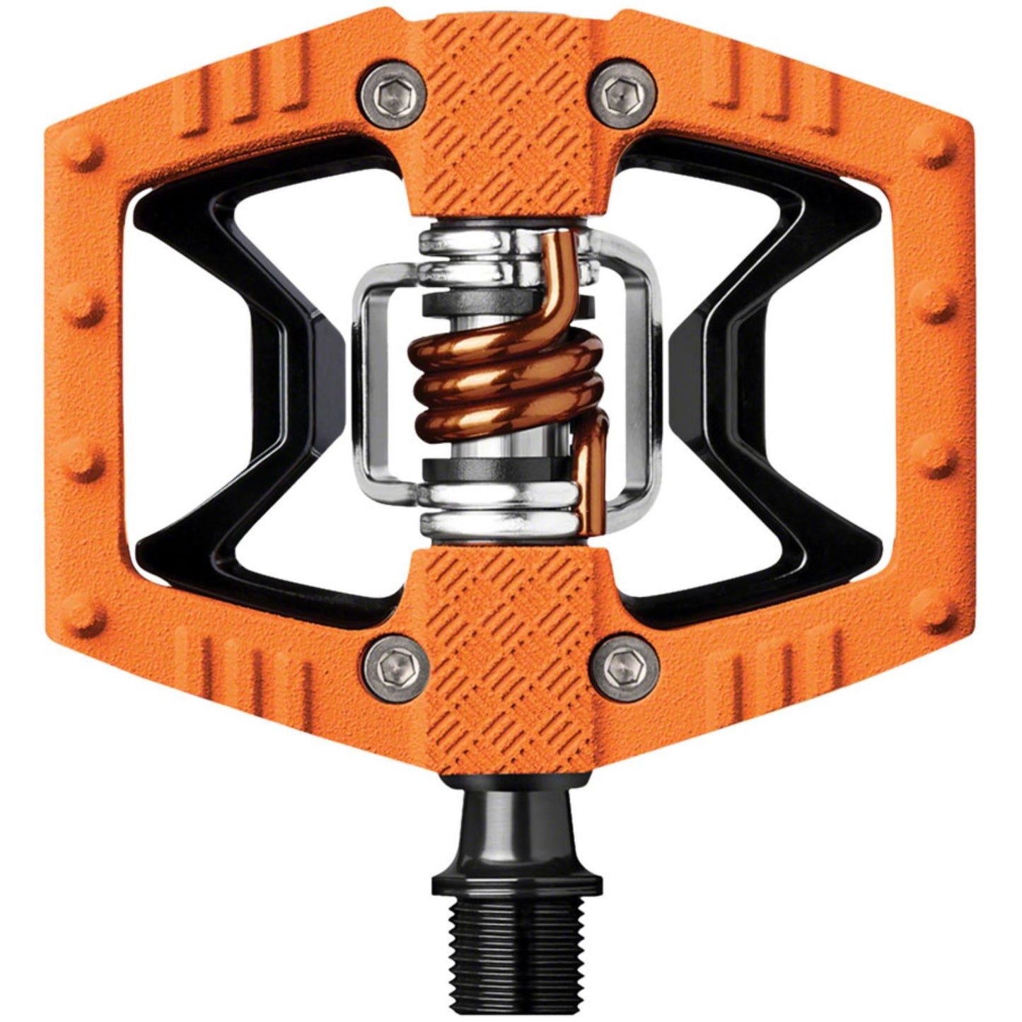 Crankbrothers Double Shot 2 Pedals - Single Side Clipless w/Platform, Alum, 9/16" Orange [MPN: 16007]_1198600