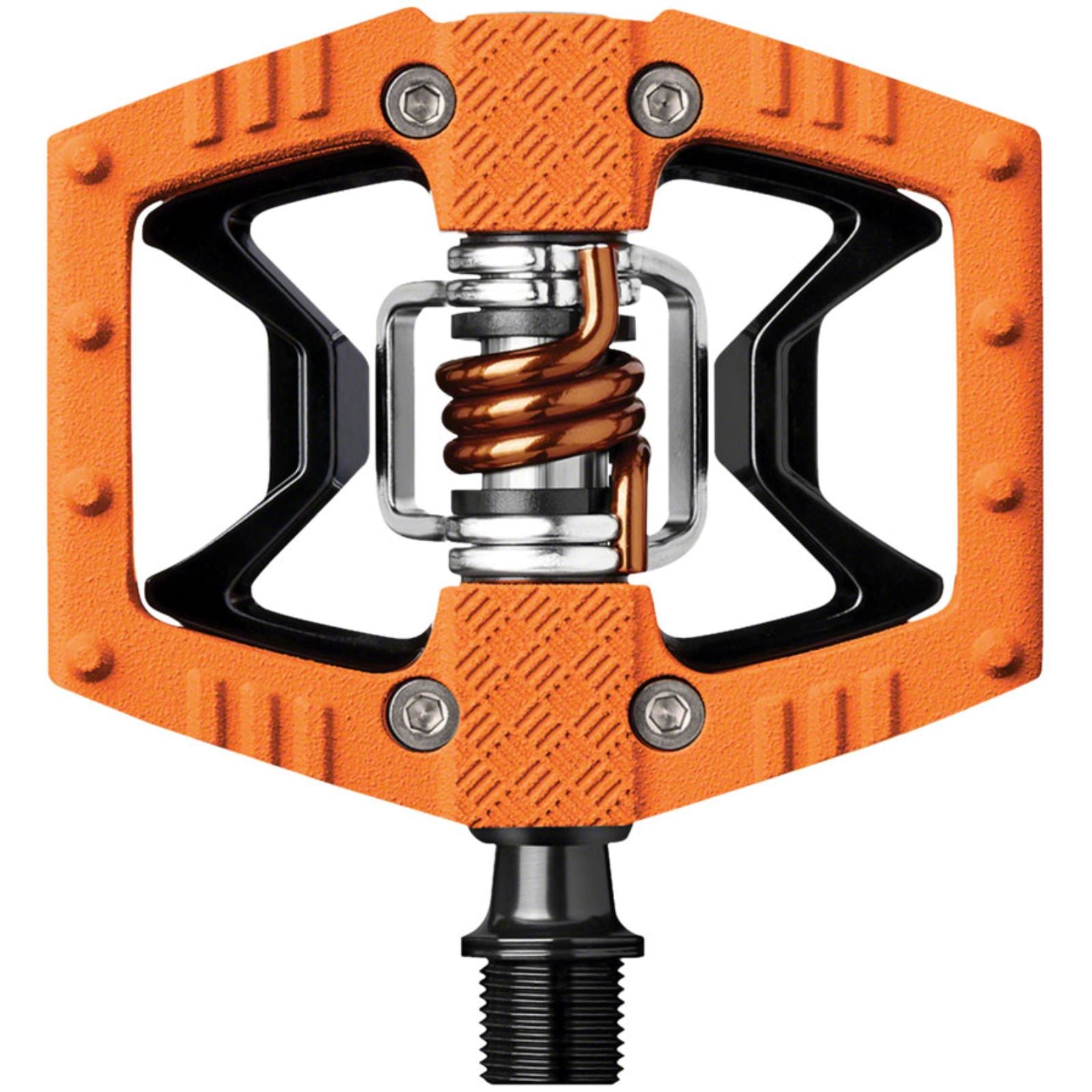 Crankbrothers Double Shot 2 Pedals - Single Side Clipless w/Platform, Alum, 9/16" Orange [MPN: 16007]_1198600