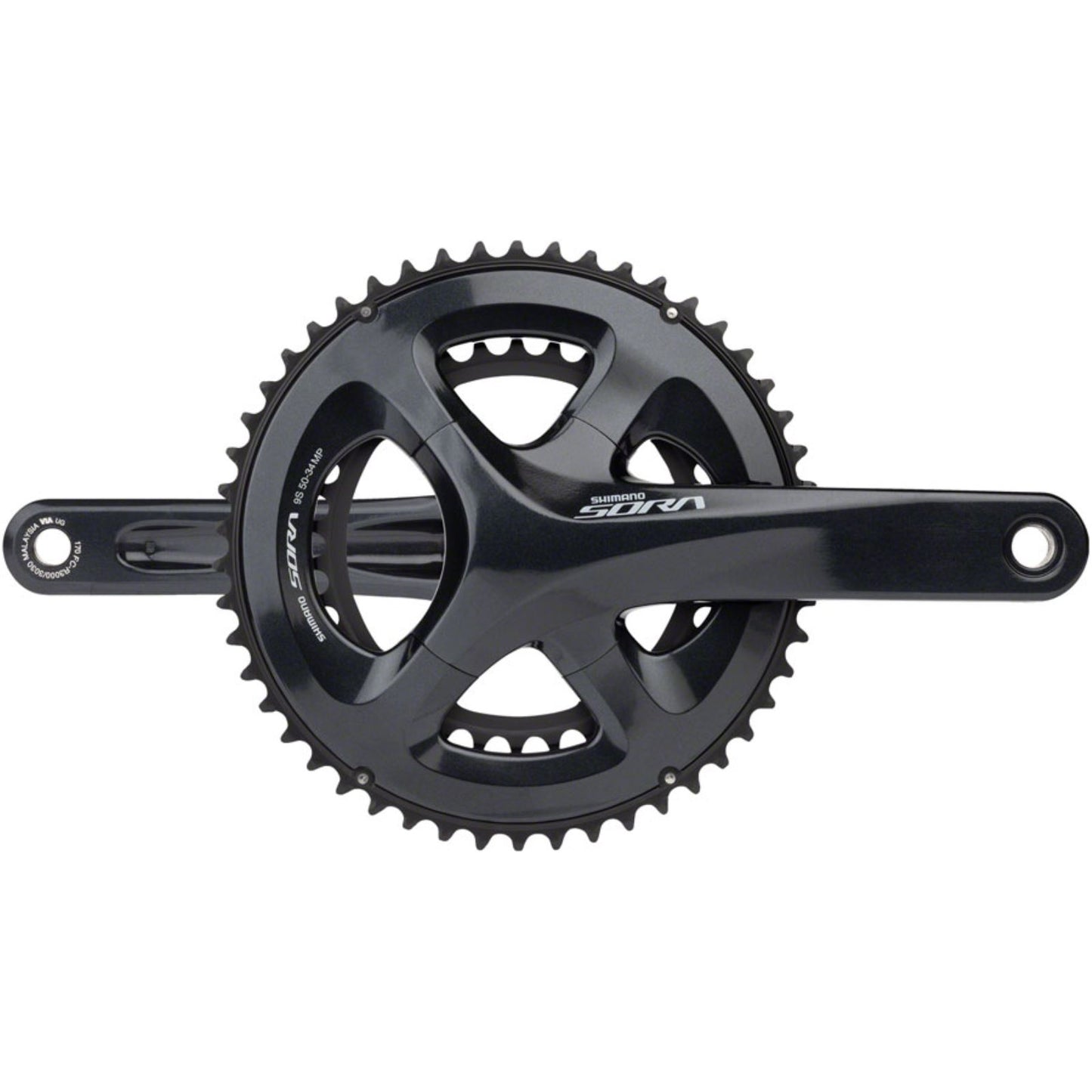 Shimano Sora FC-R3000 Crankset - 175mm, 9-Speed, 50/34t, Gray [MPN: EFCR3000EX04X]_1211628
